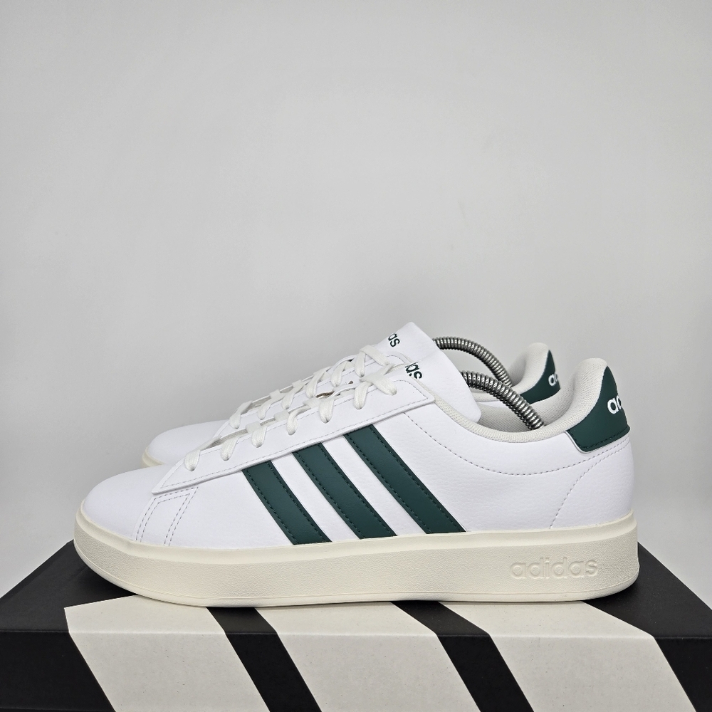 Adidas Men's Grand Court 2.0 'Cloud White Collegiate Green' Shoes JR2224 Size 13